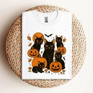 Spooky Black Cat Halloween T-Shirt
